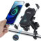 Jitehsha Motorrad Wireless & QC3.0 USB Handyhalterung Ladegerät Qi 15W Lenker Handyhalterung Selbstsichernde Doppelkugel 9CM Stem Socket mit Aluminiumsockel 360 Rotation für 3,5-6,8 Zoll Smartphones