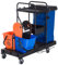 HOMCOM Putzwagen Reinigungswagen Wischwagen Systemwagen mit 4 leichtgängigen Rollen Schwarz+Blau+Orange 111 × 63,3 × 103 cm