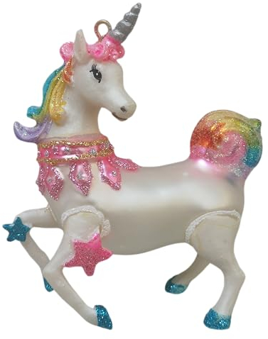 Einhorn Unicorn Pferd Weihnachtsbaumkugel Glas Christbaumschmuck Weihnachten -5