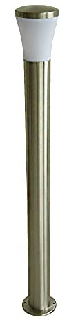 Hochwertige Edelstahl Außen-Steh-Wege-Leuchte-Lampe SIEGEN Kunststoff-Schirm weiß 1x E27 H: 100cm D:12cm IP44 Gartenbeleuchtung (Stehleuchte)