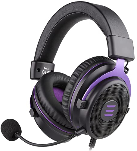 EKSA PC Gaming Headset mit Mikrofon, PS4 Gaming Kopfhörer Kabelgebunden,Abnehmbares Rauschunterdrückung Mic & Stereo Sound, PS5 Gamer Headphones, Laptop, 3,5 mm Jack für Xbox, E900 Serie,Leicht