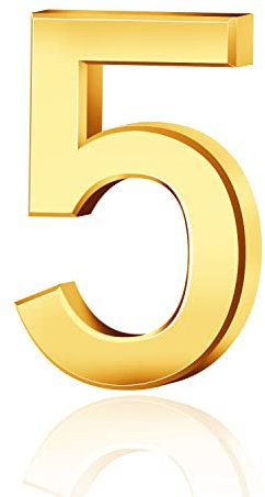3D Mailbox Numbers 0-9 House Door Self-adhesive Stickers For Apartment Hotel Street Room Address (Gold) (5)