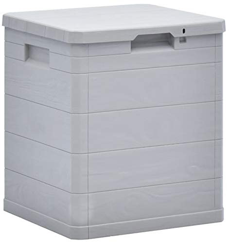 Yumeng Garten-Aufbewahrungsbox 90 L, Kissenbox Garten Wasserdicht, Box Für Gartenauflagen, Auflagenbox, Gartentruhe, Gartenkiste,Hellgrau
