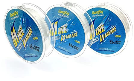 JZK 3 Pieces # 8mm 6mm 4.5mm, 100 Meters Clear Nylon Monofilament Fishing Line, Nylon Fishing Wire, Nylon Wire Fishing Line Clear, transparent thin Nylon string