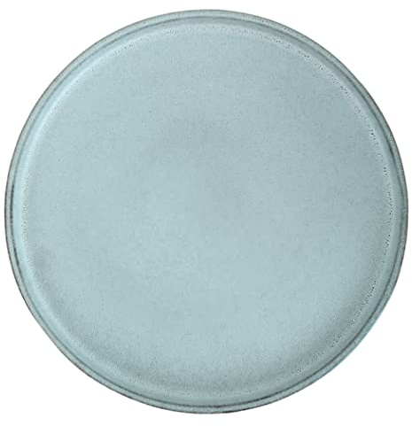 PintoCer - 2 x Platos Llanos Grandes de Ceramica de Gres, 28 cm, Platos de Cena, Apto para lavavajillas y microondas, Color: Blanco