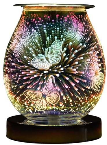 Cello Butterfly 3D Touch Electric Melt Burner – Electric Air Diffuser, Fragrance Wax Melt & Essential Oil Heater, New Home Gift, Room Decor, Bedroom Aromatherapy, Office Accessory, Touch Light Present