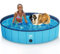 Cool Paws Paddling Pool – Foldable Dog & Kids Pool in Multiple Sizes (S–XL), Leakproof & Durable Hard Plastic Design, Pet Bath or Play Pool for Indoors, Outdoors, Garden, Patio – Blue