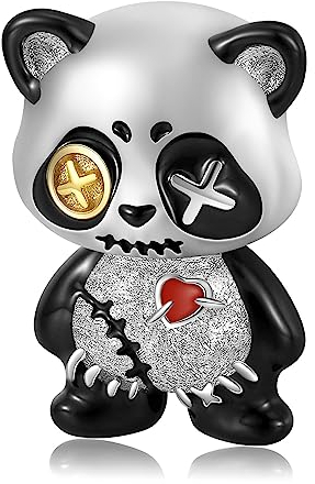 Der bösartige Panda-Charm aus 925er-Sterlingsilber passt für Pandora-Armband-Halsketten, PC1625