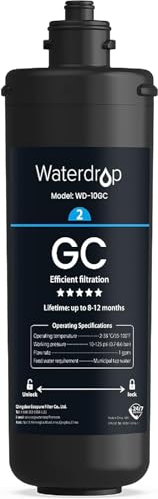 Waterdrop WD-10GC Filtro Acqua Sottolavello, Ricambio per Waterdrop TSA & TSB 3 Stadi Depuratore Acqua Domestico per Sotto Bancone