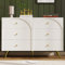 Merax Kommode mit 6 Schubladen, Weiß Sideboard Schubladenschrank, Modern Beistellschrank Mehrzweckschrank mit viel Stauraum, Highboard für Esszimmer, Wohnzimmer, Flur & Schlafzimmer, 120 x 40 x 85 cm