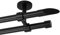 Ventanara® Gardinenstange schwarz matt 19mm 2-läufig mit Endstücken und Halterungen für Deckenmontage (Diagonal, 200 cm / 2-läufig/Decke)