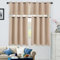 Wycian Gardinen Kurz Fenster Kurze Gardinen Verdunkelung Beige 2er Pack Unifarbe H36 x B74 cm (2er Pack) Polyester