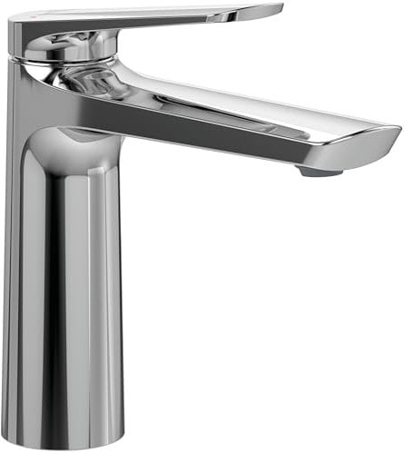 Villeroy & Boch Oasis miscelatore lavabo, senza piletta di scarico - rubinetto lavabo a risparmio idrico con cartuccia in ceramica - miscelatore lavandini - altezza bocca 114 mm - rotondo cromato