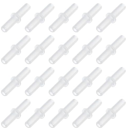 sourcing map 20Pcs Aquarium Air Valve Connector, Plastic Inline Tubing Non-return Valves for 4mm ID Airline Tubing Fish Tank Pond Air Line, White