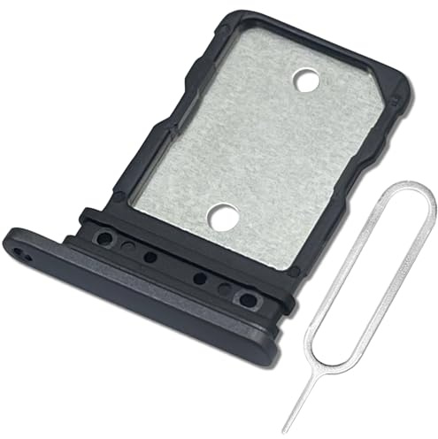 ExtKry SIM Karte Rahmen SIM Kartenfach für Google Pixel 8 Dual SIM Tray kartenhalter Original qualität Card Tray + SIM Pin (Schwarz)