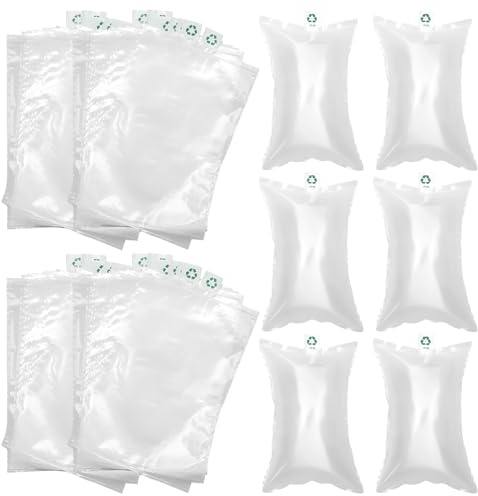 UTXN Genomskinliga uppblåsbara luftkuddar 10×20cm, 100-pack fyllnadsmaterial, stötsäkra luftkuddar för förpackning, skyddspåsar för lådor och ömtåliga föremål