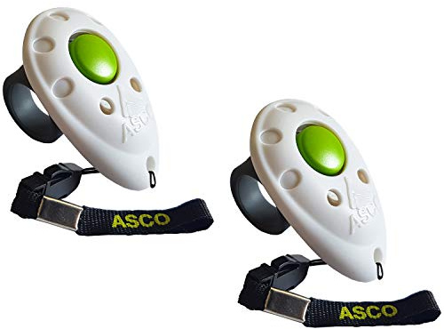 ASCO Finger Clicker 2er Set – Klicker für Hunde & Katzen AC05F2X | – Effektives Clickertraining – Abnehmbarer Fingerring – Präzise Signalgebung – Konstanter Ton – Schnelle Lernerfolge
