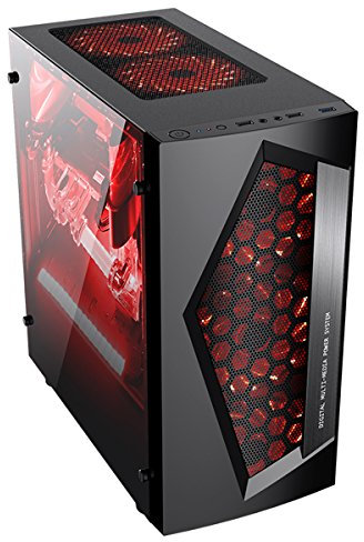 Tutoy V3 ATX Ordenador Pc Gaming Caso para M-ATX Mini Itx Placas Base-Negro