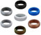 Boolavard Silikon Ehering für Männer und Frauen Preiswerte Silikon Gummiband, 7 Pack, 5 Pack & Singles - Weiß, Grau, Silber, Blau (Schwarz, Silber, Blau, Weiß, Grau, Bronze, Camo, 12-21.50mm)