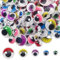 TOAOB 210 Stück Selbstklebend Wackelaugen mit Wimpern Runde Bunte 8 bis 20mm Kunststoff Augen für Scrapbooking Kunsthandwerk Zubehör