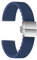 ULLCHRO Unisex Kautschuk Armband mit Edelstahl Silber Faltschließe 20mm, Navy Blau