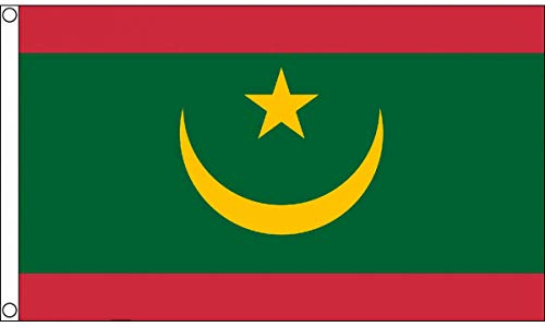 AZ FLAG - Bandera Mauritania - 90x60 cm - Bandera Mauritana 100% Poliéster Con Ojales de Metal integrados - 50g - Colores Vivos Y Resistente A La Decoloración