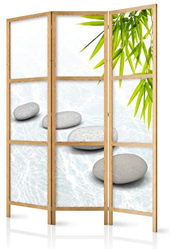 decomonkey Paravent Raumteiler Innen Bambus Spa 135x171 cm 3 Teilig Room Divider Wall Raumteiler Stehend Trennwand Sichtschutz Spanische Wand Sichtschutzwand Wohnzimmer Holz Zen Orient Japan