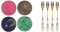 Sara Miller for Portmeirion Chelsea Cake Plates, Ceramic Multi-Colour, 215 x 215 x 60 cm & Miller for Portmeirion Chelsea Pastry Forks Set of 4, Ceramic Multi-Colour, 170 x 140 x 35 cm