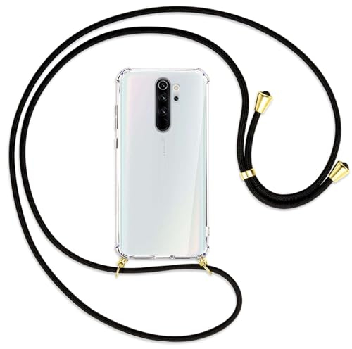 mtb more energy Handykette kompatibel mit Xiaomi Redmi Note 8 Pro (6.53'') - schwarz/Gold - Smartphone Hülle zum Umhängen - Anti Shock Full TPU Case