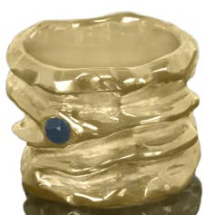 Goldschmiedering the big one, vollmassiver Sterling Silber Ring mit 22 karätiger Goldplattinierung, Damenring, breiter Ring, Herrenring, Silberschmuck