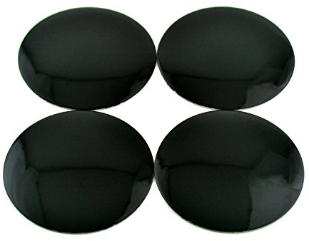 RhinoTuning 4 Stück Satz 64mm Radnabenabdeckung Aufkleber für Radnabenabdeckungen Nabenkappen Nabendeckel(Schwarz)