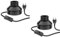 ledscom.de 2 Stück Tischlampe TIX, Schalter, Porzellan, schwarz, 1x E27 max. 300W