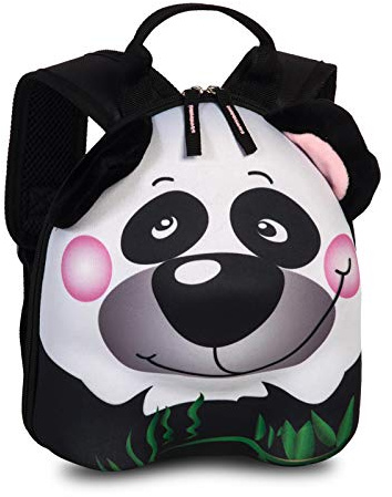 Fabrizio Kinder Rucksack Sweet Panda Schwarz 27 x 23 x 10 cm, Weiß
