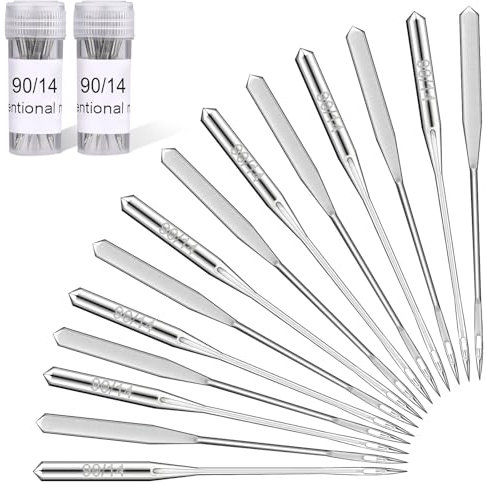 Wamkon Lot de 20 aiguilles universelles pour machine à coudre - Taille 90/14 - Pour machine à coudre domestique