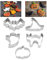 TIMESETL 5er Halloween Ausstechformen Kürbis, Fledermaus, Geist, Hexenhut, Katze Keks Ausstechform Halloween Ausstecher, Edelstahl Halloween Cookie Cutter Plätzchenformen Backformen Keks