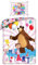 Mascha und der Bär, MB-2236BL, Bettbezug-Set, 2-teiliges Set, 100% Baumwolle, 140x200cm + 70x90cm, Verpackung: Baumwolltasche