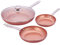 SILVANO - Juego de Sartenes - Modelo QTH-532 - Sartenes Antiadherentes - Recubrimiento de Cobre - Tapa de Cristal - Aleación de Aluminio - Aptas para Horno y Lavavajillas