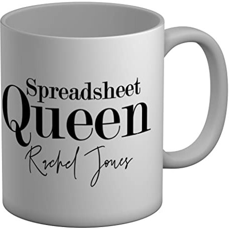 Shopagift Personalised Spreadsheet Queen White 11oz Large Mug Cup
