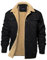 EKLENTSON Herren Winterjacke Cargo Bomberjacke Warme Jacke Winter Arbeitsjacke Taktisch Übergangsjacke Baumwolle Cargojacke, Schwarz XL