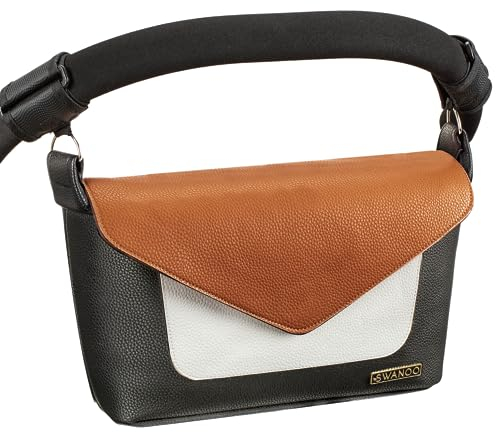 Rutschfester Kinderwagen-Organizer mit brauner Abdeckung