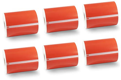 BETCKEY - 6 Rollen Rot Versandetiketten Kompatibel mit DYMO S0904980, 104mm x 159mm, 1320 Farbige Etiketten für LabelWriter 4XL, NICHT passend 5XL