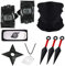 Niumowang Cosplay Zubehör Set, Prop Kunststoff set, Halskette, 1 Paar Anime-Handschuhe, Gesichtstuch, Stirnband, Unisex für Männer, Cosplay Zubehör