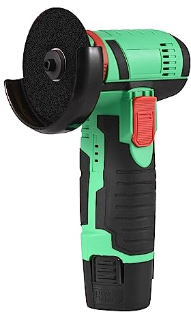 KKnoon Professional 12V Akku-Winkelschleifer Werkzeugsatz Tragbarer Lithium-Elektro-Winkelschleifer 19500 U/min wiederaufladbarer Mini-Power-Cutter mit 2 Batterien, 2 Schleifscheiben