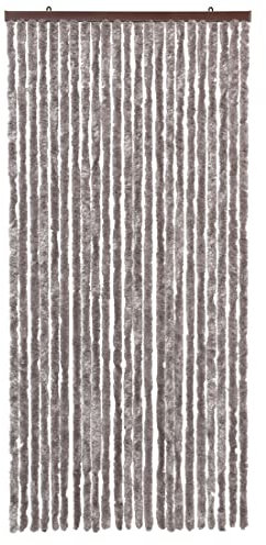 emmevi Rideau chenille pour porte protège-soleil anti-mouches lavable, réglable, modèle rideau_chenille (2) 120 x 230 cm