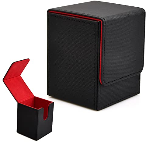 Vesaneae Scatola Porta Carte, Scatola per Carte da Collezione, Porta Mazzo, Magnetic Flip Deck Box, Premium Magnetic Tray Box, Trading Card Storage, Deck Capacità 100+ Carte (A)