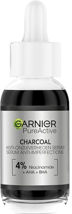 Garnier PureActive Charcoal Serum 30ml | Serum pflegt die Haut mit Charcoal