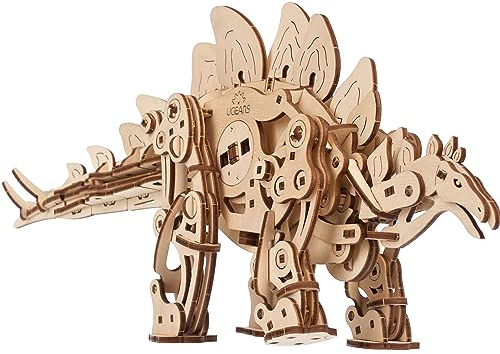 UGEARS Stegosaurus Holzpuzzle Erwachsene 3D - Modellbausatz Erwachsene Dinosaurier Mit Mechanik - Dino 3D Puzzle Holz Im Maßstab 1:32 - Lebensechtes 3D Holzpuzzle Für Begeisterte des Modellbau