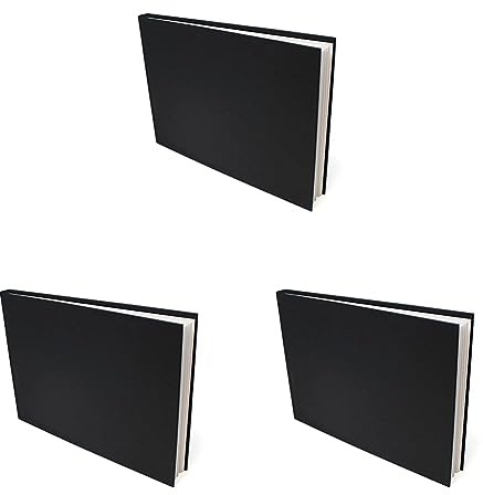 Artway Studio - Skizzenbuch mit festem Einband - säurefreies Papier - Hardcover - Hochformat - 48 Blatt mit 170 g/m² - A4 Querformat (Packung mit 3)