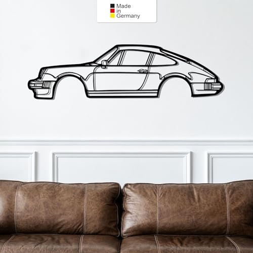 for Porsche 930, Metall Wandbild, Wanddeko, Auto Silhouette, Metal Car Wall Art (Größe: 69 cm (27))