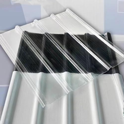 1,2 Mm Klares Dachplatten,1 Stück Wellplatte,Wetterfest/Uv-Beständig/Schlagfestigkeit Dachpaneele,Profilblech Trapezblech Dachblech,für Schuppen,Carports,Gewächshausplatte (0.9x1m/35x39in)